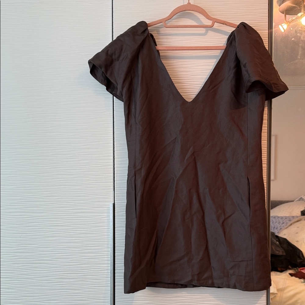 Paul & Joe Deep Brown V-Neck Blouse French sz 40 US 8